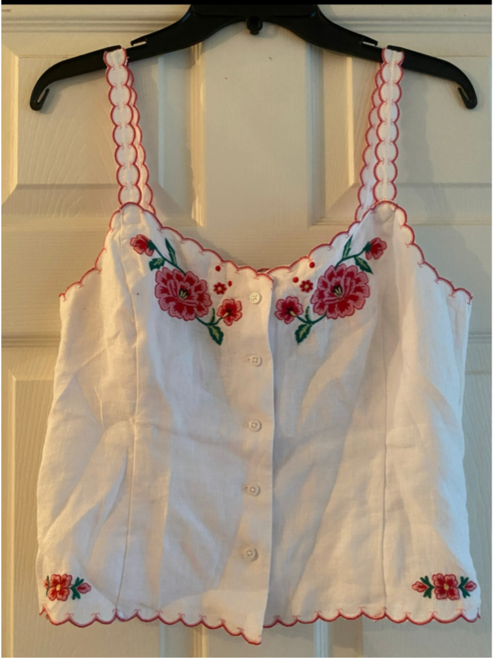 J. Crew Floral Embroidered Scalloped Cami Top - NWT - size 4